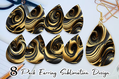 Earring teardrop sublimation design SVG artnoy 