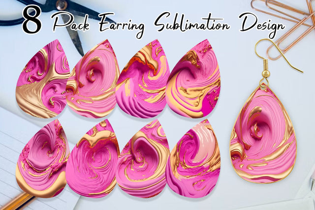 Earring teardrop sublimation design SVG artnoy 