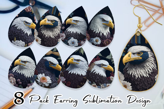 Earring teardrop sublimation design SVG artnoy 
