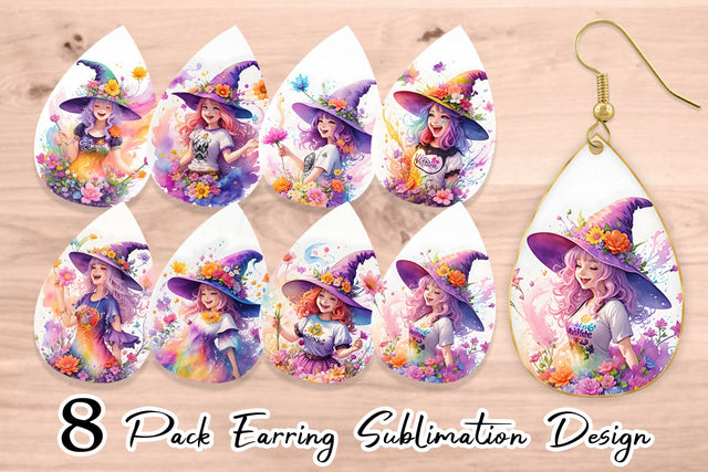 Earring teardrop sublimation design SVG artnoy 