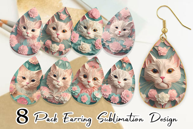 Earring teardrop sublimation design SVG artnoy 