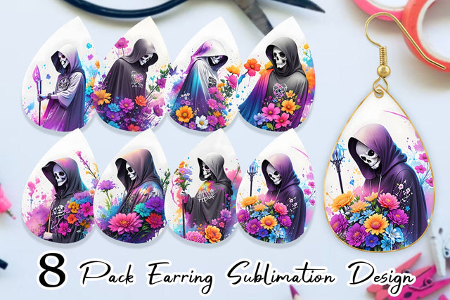 Earring teardrop sublimation design SVG artnoy 