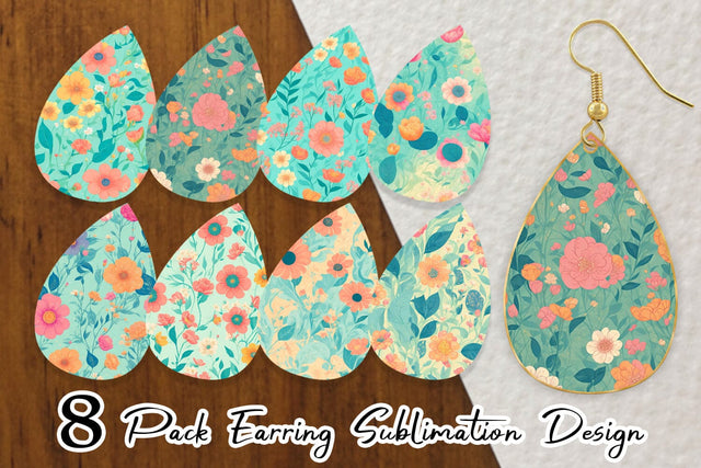 Earring teardrop sublimation design SVG artnoy 