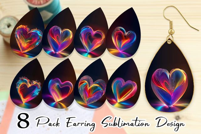 Earring teardrop sublimation design SVG artnoy 