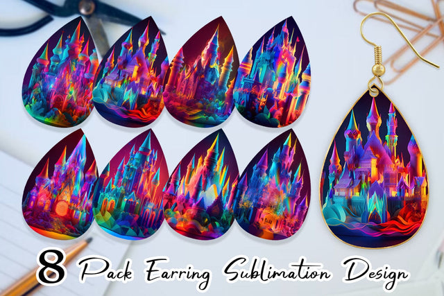 Earring teardrop sublimation design SVG artnoy 