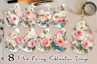 Earring teardrop sublimation design SVG artnoy 