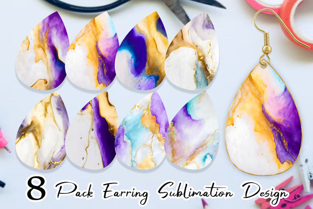 Earring teardrop sublimation design SVG artnoy 