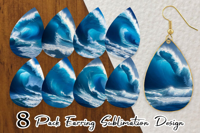 Earring teardrop sublimation design SVG artnoy 