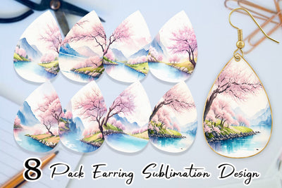 Earring teardrop sublimation design SVG artnoy 