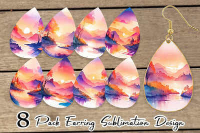 Earring teardrop sublimation design SVG artnoy 