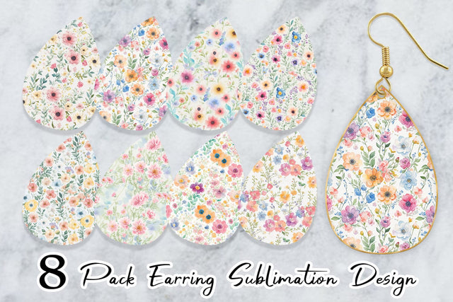 Earring teardrop sublimation design SVG artnoy 