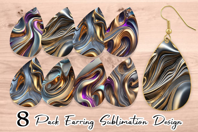 Earring teardrop sublimation design SVG artnoy 