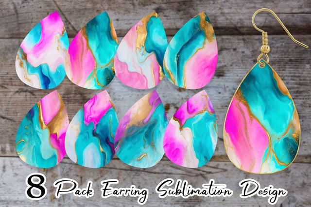 Earring teardrop sublimation design SVG artnoy 