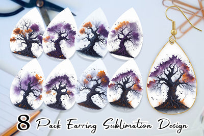 Earring teardrop sublimation design SVG artnoy 