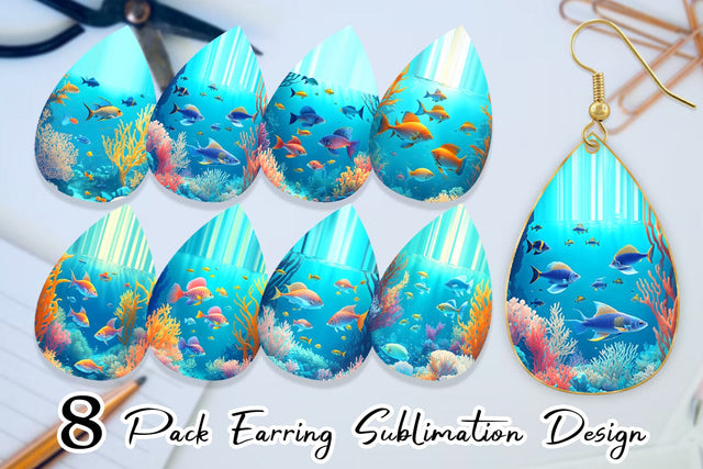 Earring teardrop sublimation design SVG artnoy 