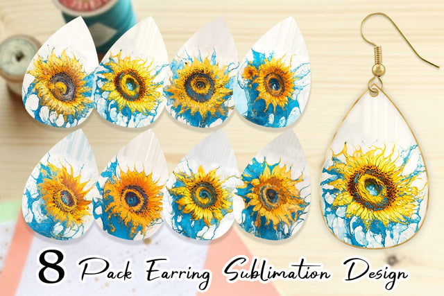 Earring teardrop sublimation design SVG artnoy 