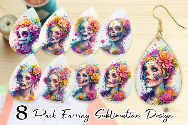 Earring teardrop sublimation design SVG artnoy 