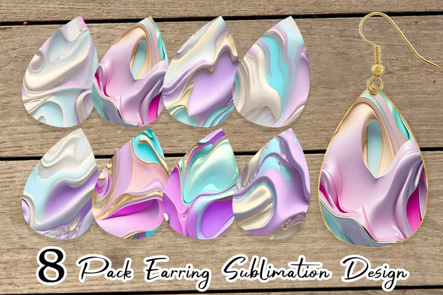Earring teardrop sublimation design SVG artnoy 