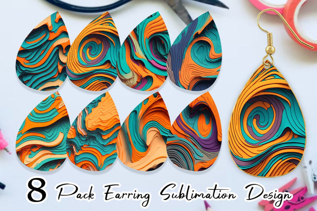 Earring teardrop sublimation design SVG artnoy 