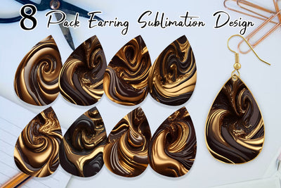 Earring teardrop sublimation design SVG artnoy 
