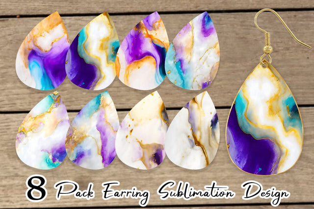 Earring teardrop sublimation design SVG artnoy 