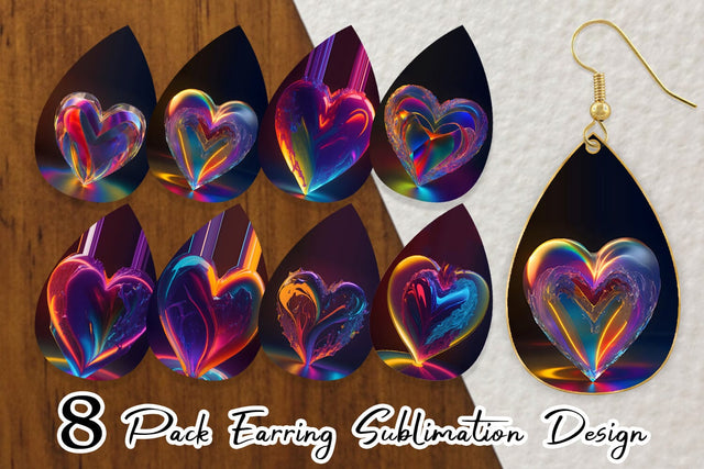 Earring teardrop sublimation design SVG artnoy 