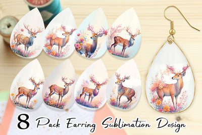 Earring teardrop sublimation design SVG artnoy 