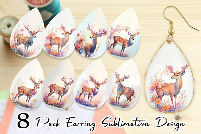 Earring teardrop sublimation design SVG artnoy 