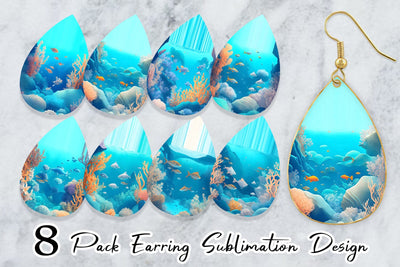 Earring teardrop sublimation design SVG artnoy 