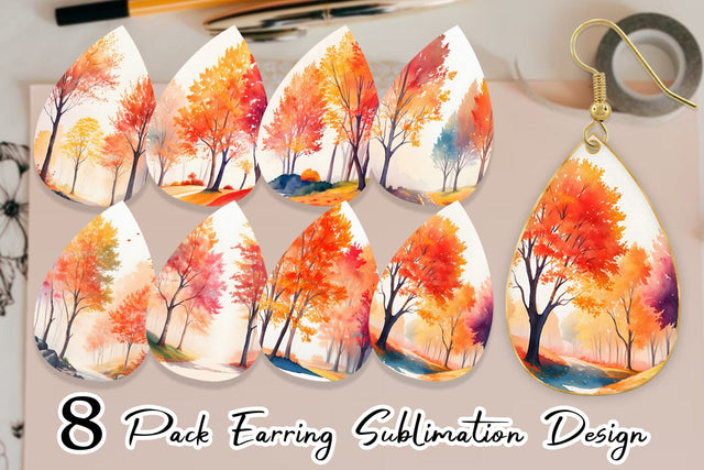 Earring teardrop sublimation design SVG artnoy 