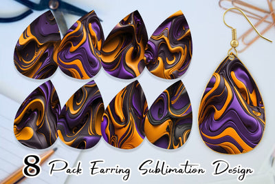 Earring teardrop sublimation design SVG artnoy 