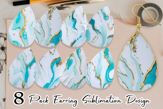 Earring teardrop sublimation design SVG artnoy 