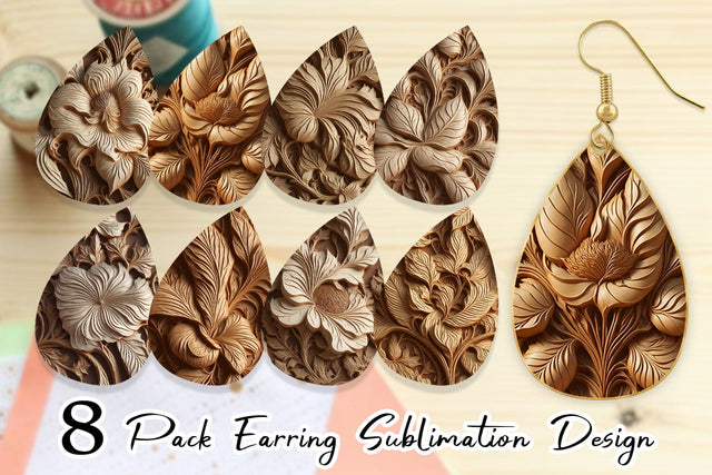 Earring teardrop sublimation design SVG artnoy 