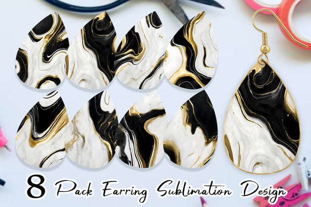 Earring teardrop sublimation design SVG artnoy 