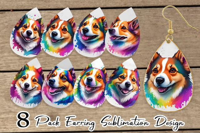 Earring teardrop sublimation design SVG artnoy 