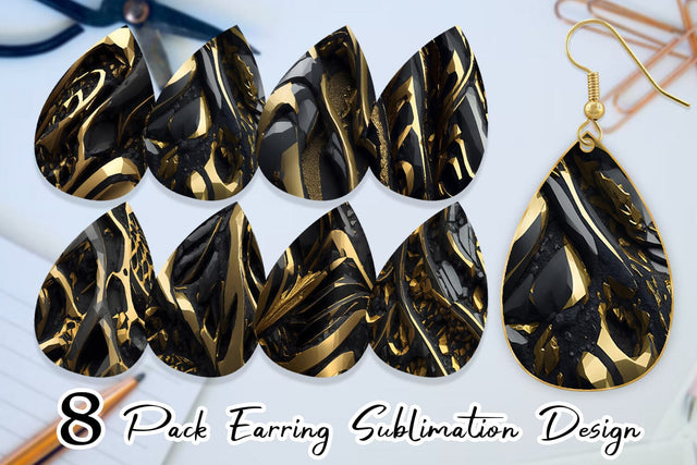 Earring teardrop sublimation design SVG artnoy 
