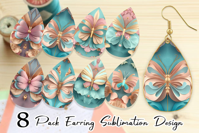 Earring teardrop sublimation design SVG artnoy 