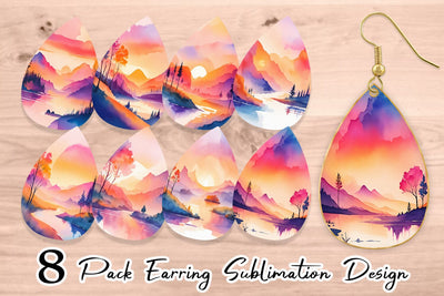 Earring teardrop sublimation design SVG artnoy 