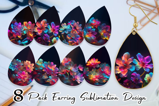 Earring teardrop sublimation design SVG artnoy 