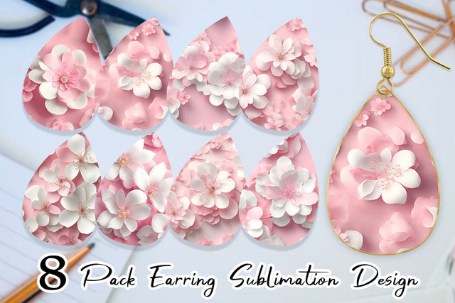Earring teardrop sublimation design SVG artnoy 