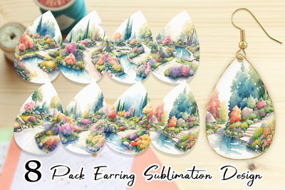 Earring teardrop sublimation design SVG artnoy 
