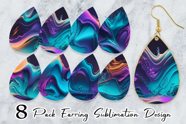 Earring teardrop sublimation design SVG artnoy 