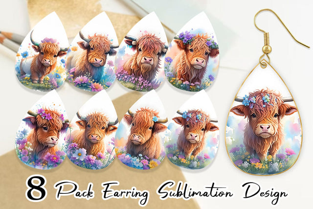 Earring teardrop sublimation design SVG artnoy 