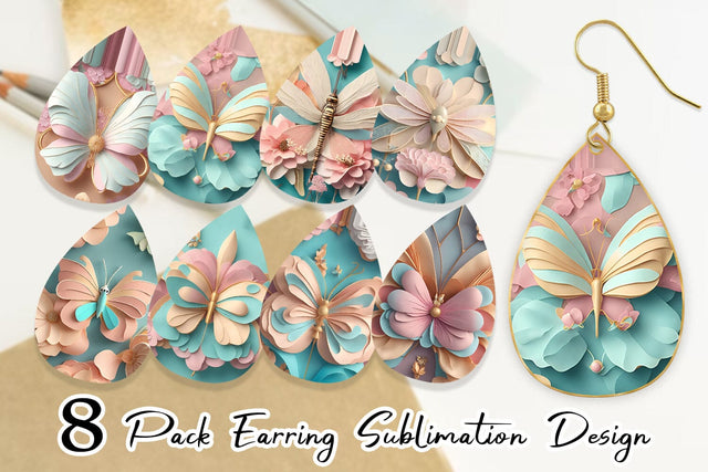 Earring teardrop sublimation design SVG artnoy 