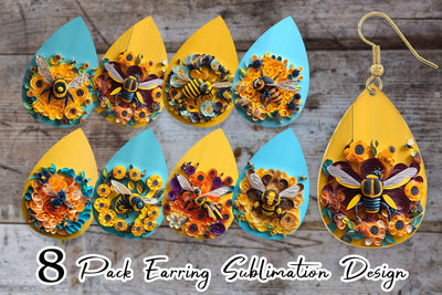 Earring teardrop sublimation design SVG artnoy 