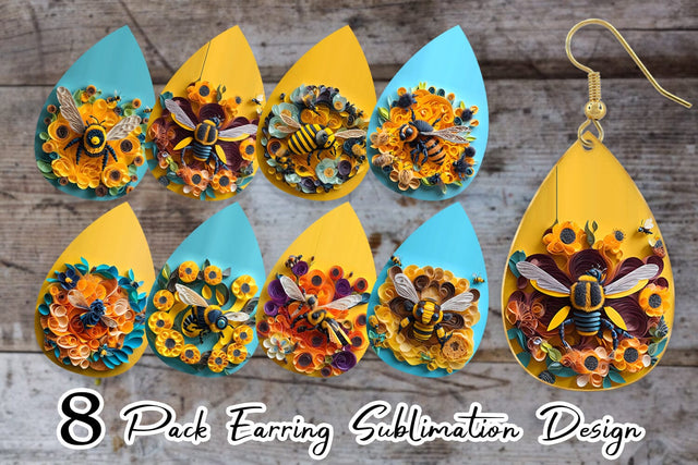 Earring teardrop sublimation design SVG artnoy 