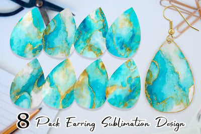 Earring teardrop sublimation design SVG artnoy 