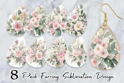 Earring teardrop sublimation design SVG artnoy 