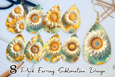 Earring teardrop sublimation design SVG artnoy 