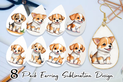 Earring teardrop sublimation design SVG artnoy 